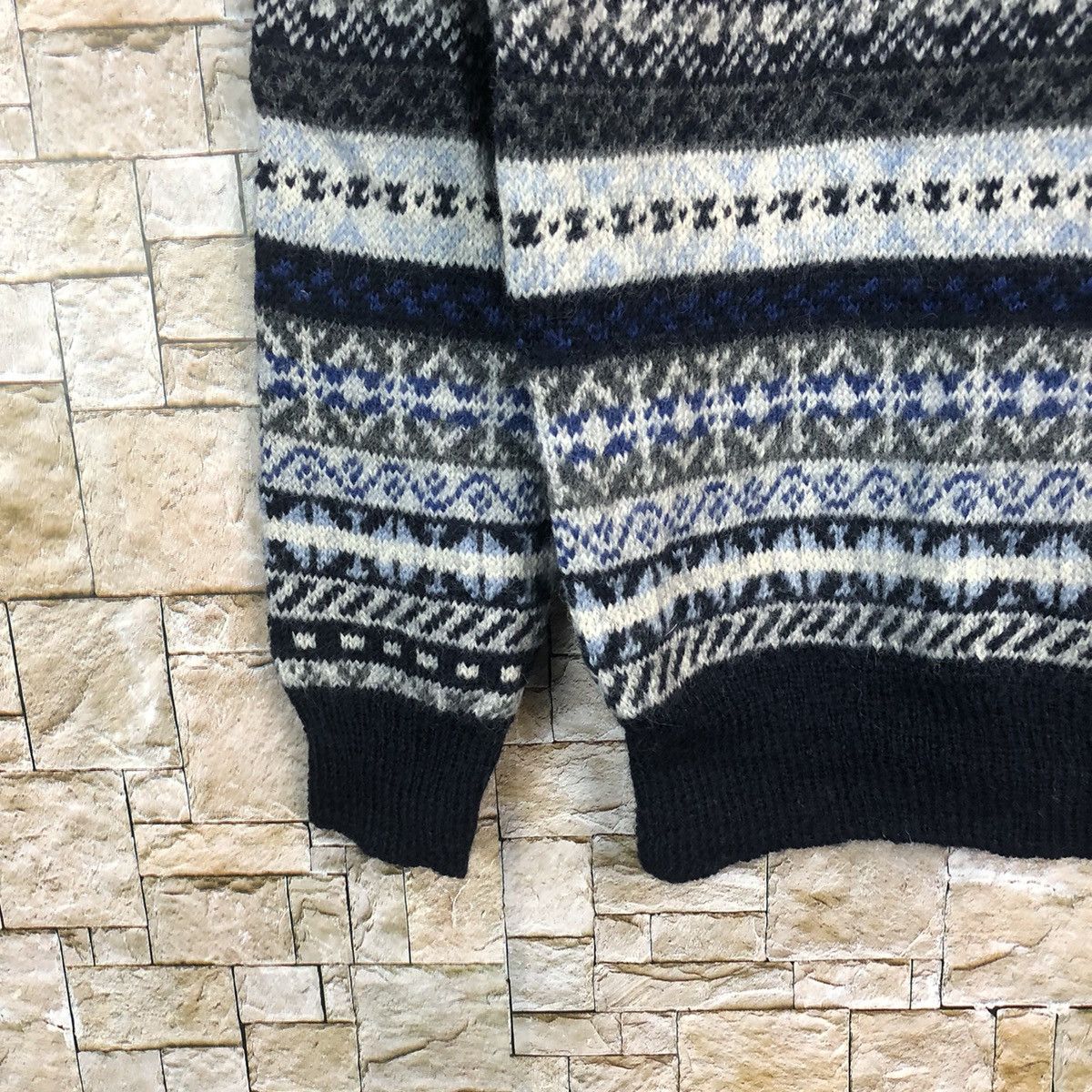 Homespun Knitwear × Japanese Brand × Vintage Back Number art Blue Knitwear like coogi #A773 Size M / US 6-8 / IT 42-44 - 7 Thumbnail