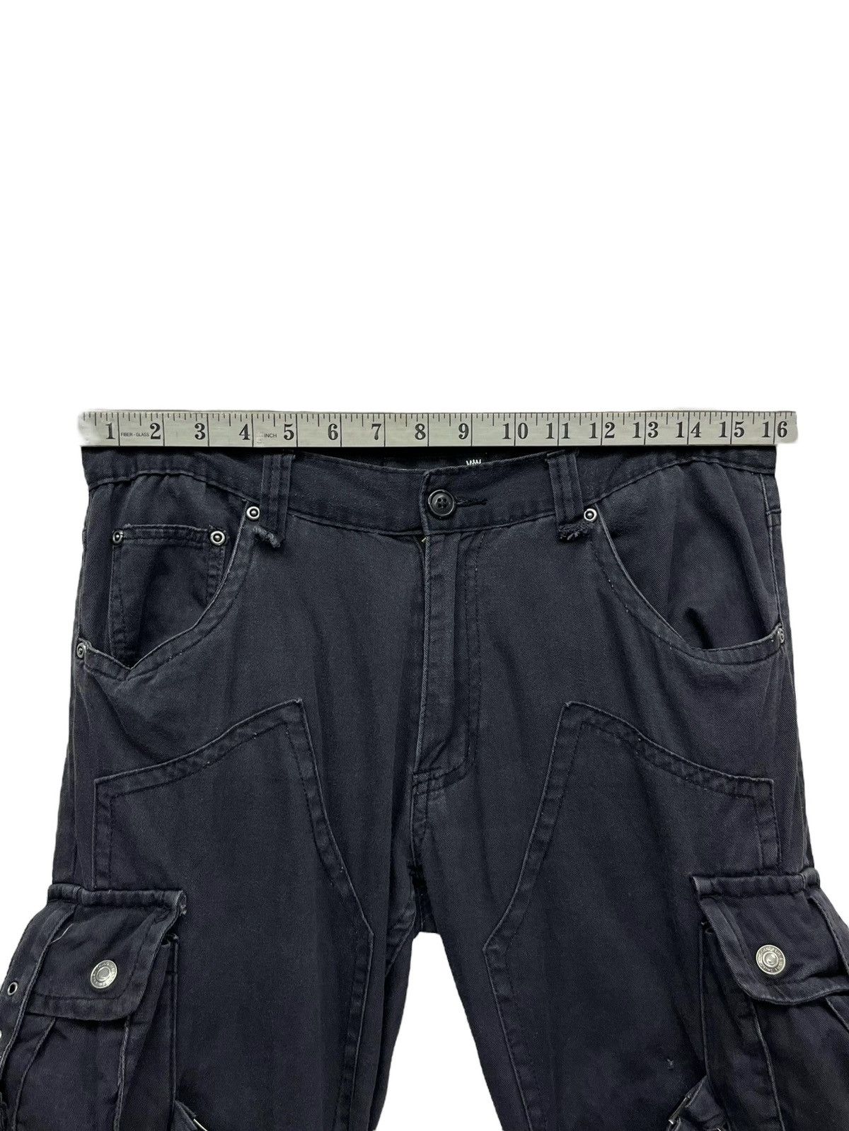 Seditionaries 🔥BIKE STAR Punk Bondage Cargo Double Knee Faded Black Flare Size US 32 / EU 48 - 13 Thumbnail