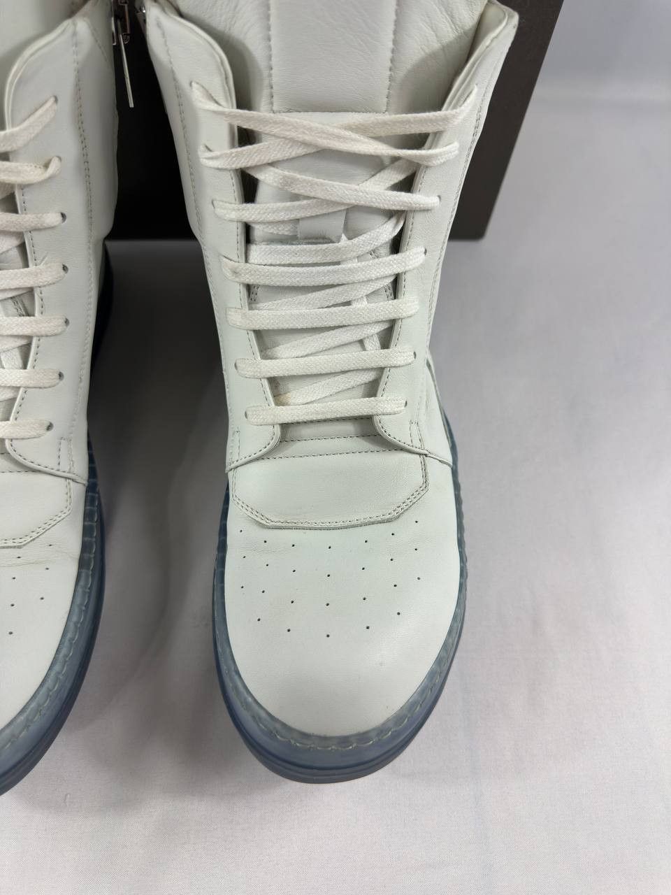 Rick Owens Rick Owens Geobasket High 'Chalk White Blue Transparent' Size US 8 / EU 41 - 7 Thumbnail