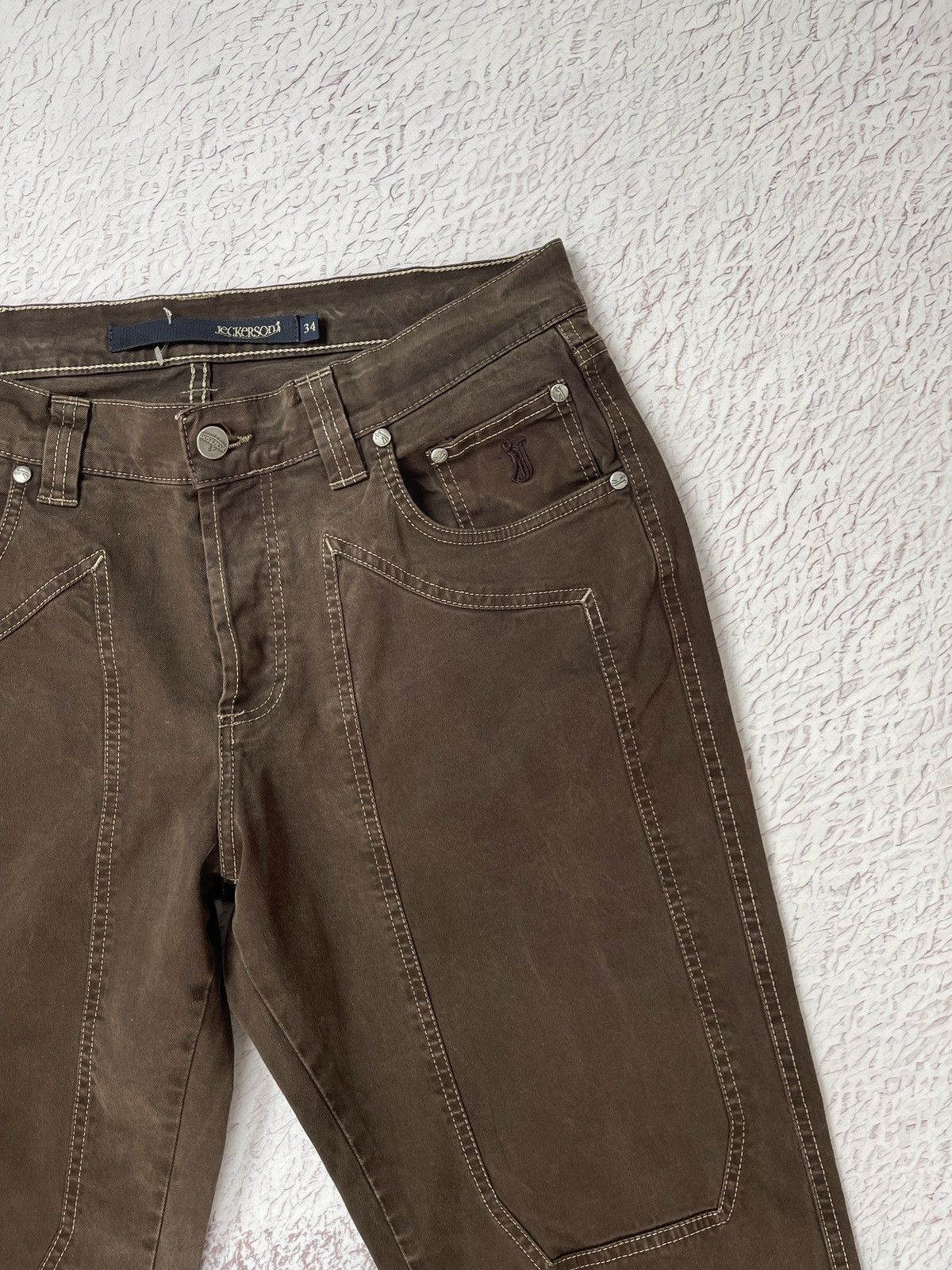 Jeckerson Jeckerson vintage brown smart casual denim pants Size US 34 / EU 50 - 9 Thumbnail