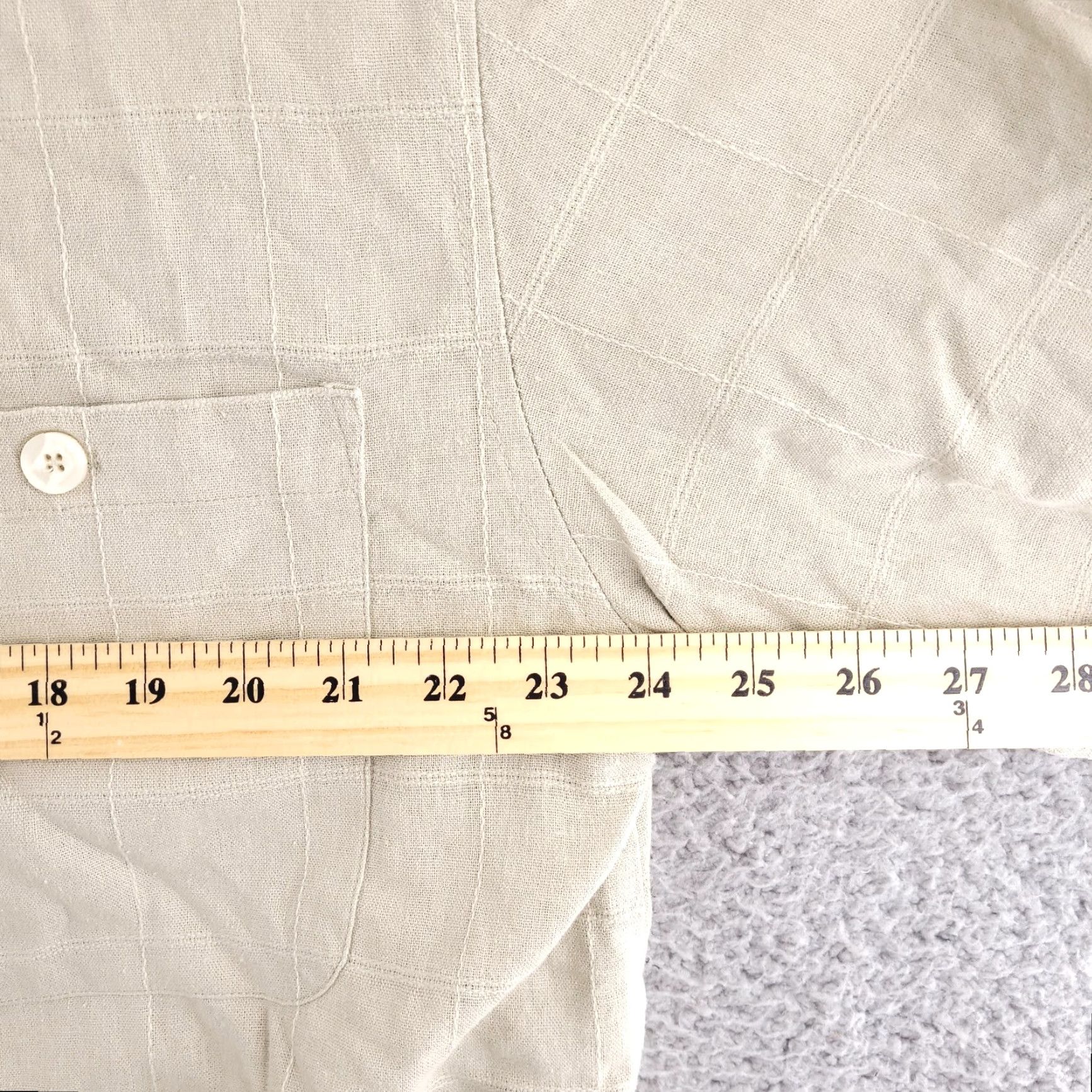 Vintage Trust Shirt Mens 2XL Tan Brown Check Linen Short Sleeve Button-Up Collared Vintage: No Size US XXL / EU 58 / 5 - 7 Thumbnail
