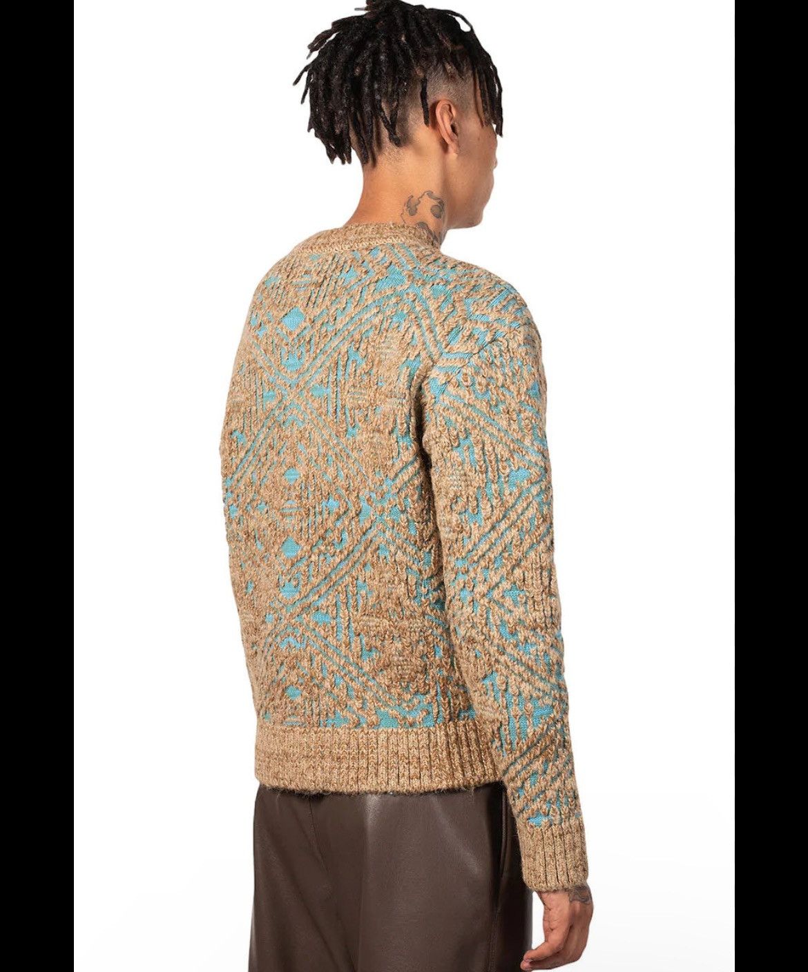 Andersson Bell Andersson Bell Beige & Blue Jacquard Sweater Size US L / EU 52-54 / 3 - 7 Thumbnail