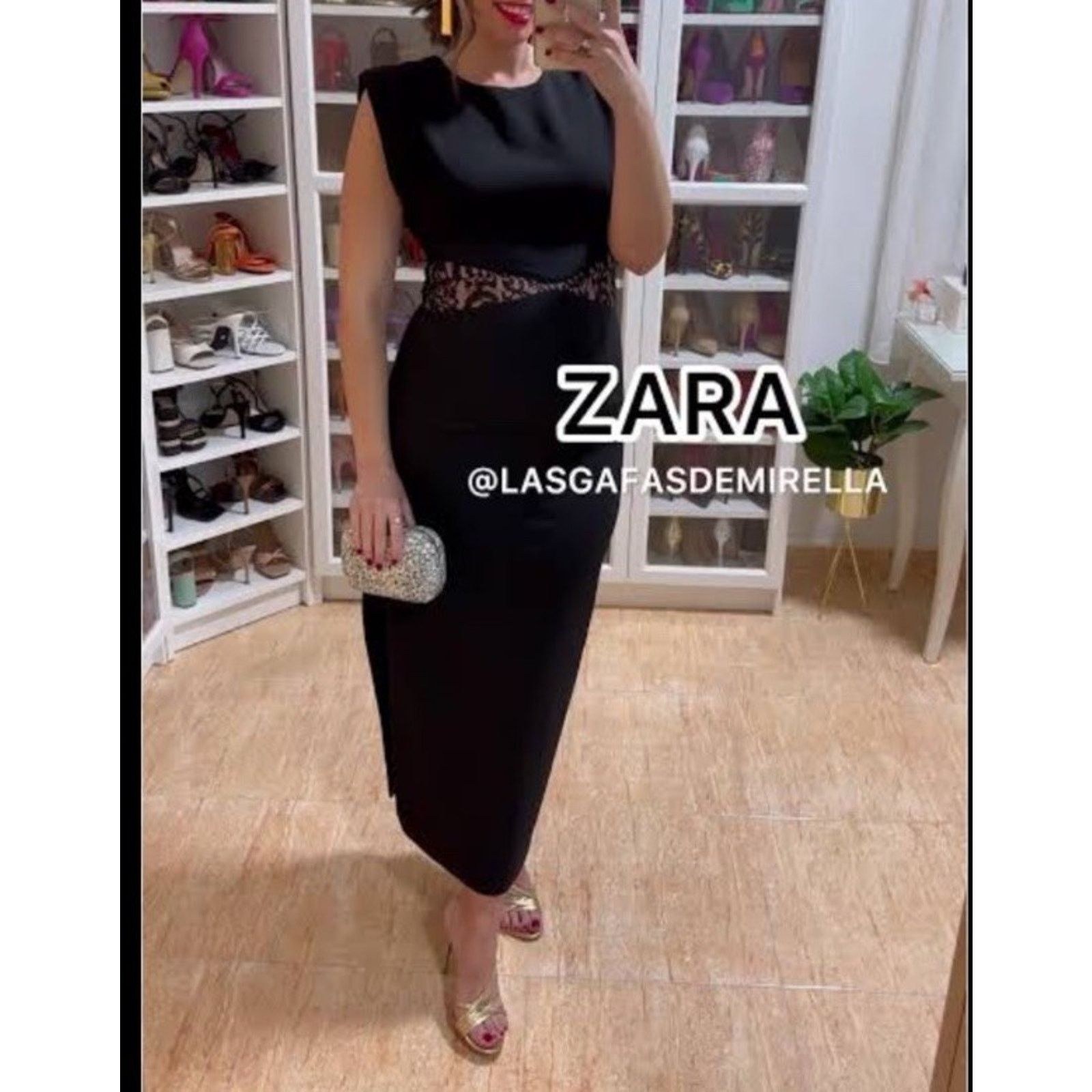 Zara Zara Womens Midi Dress XS Black Sleeveless side slits NWT Size XS / US 0-2 / IT 36-38 - 2 Thumbnail
