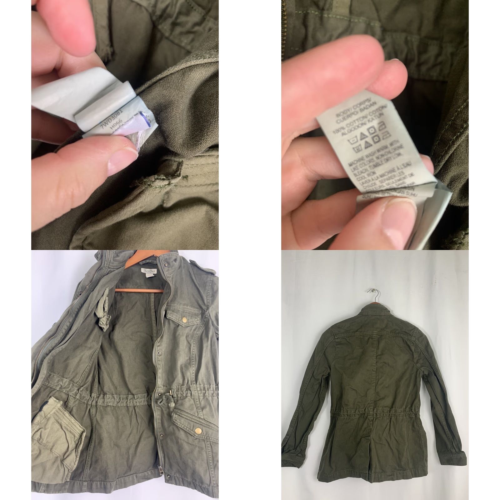 Lucky Brand Lucky Brand Womens XS Army Green Full Zip Military Cinched Waist Jacket Size XS / US 0-2 / IT 36-38 - 8 Thumbnail