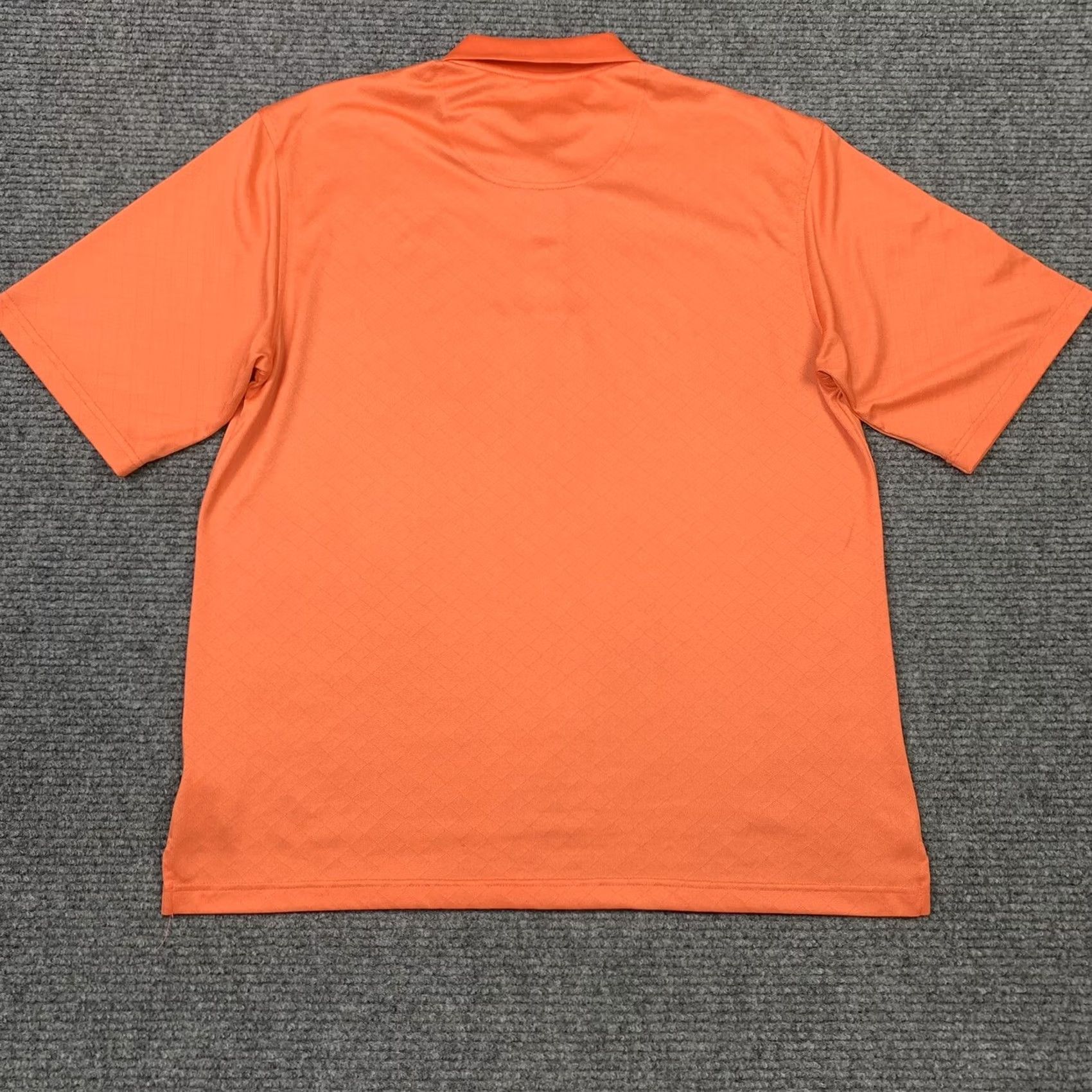 Vintage Kirkland Signature Mens L Orange Diamond Design Performance Polo Shirt Size US L / EU 52-54 / 3 - 3 Thumbnail