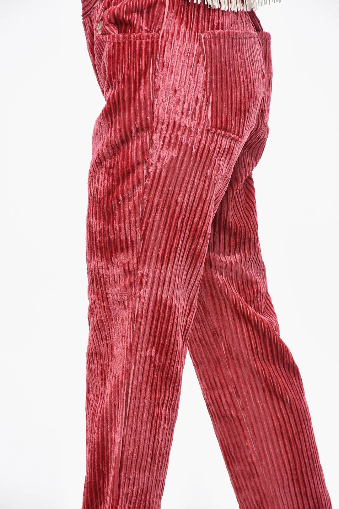 Isabel Marant og1mm0326 5-Pocket Ribbed Velour Pant in Pink Size 28" / US 6 / IT 42 - 2 Thumbnail