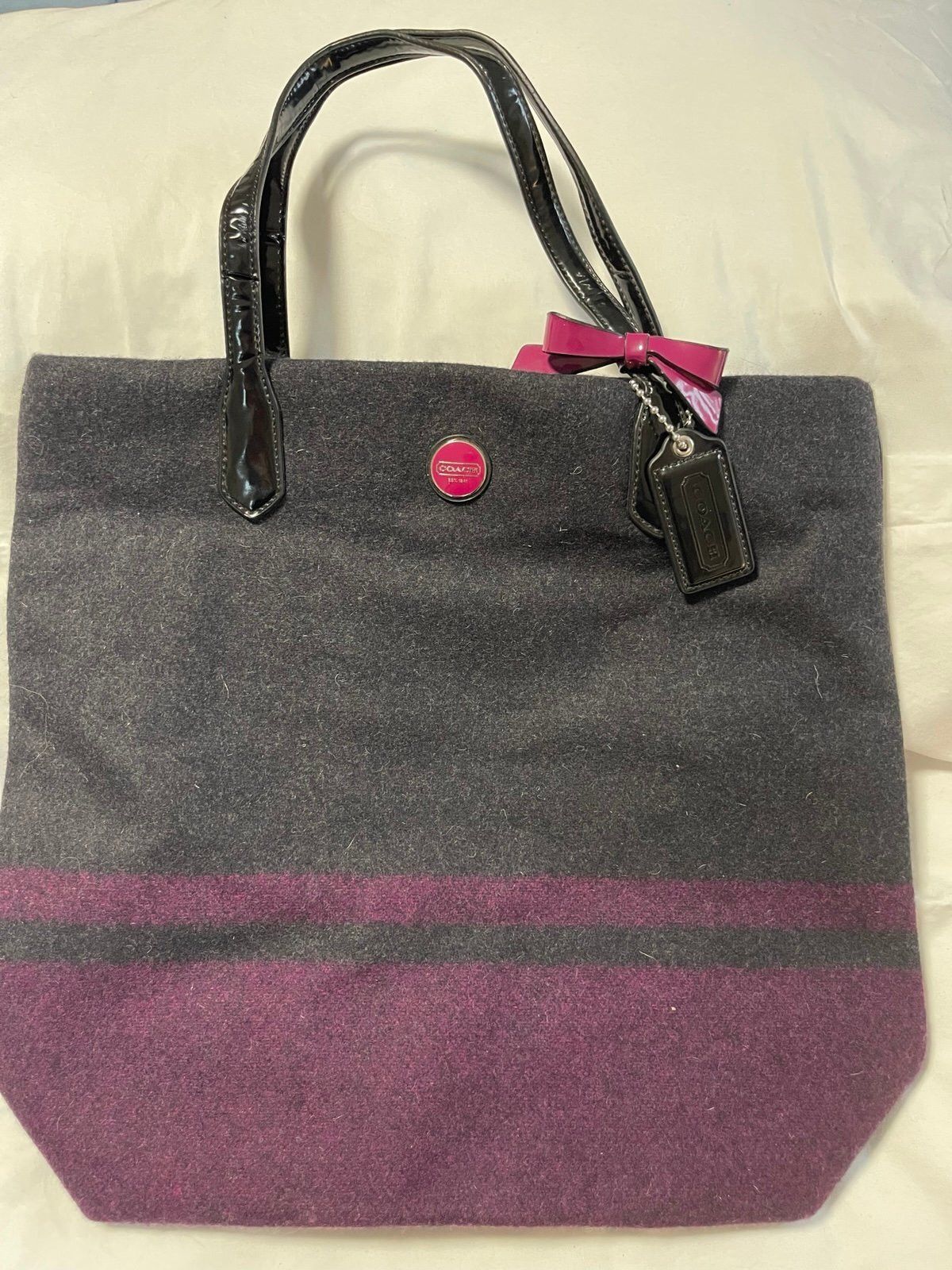 Coach Purple Coach Horse and Carriage Purse / Tote Bag. | Grailed