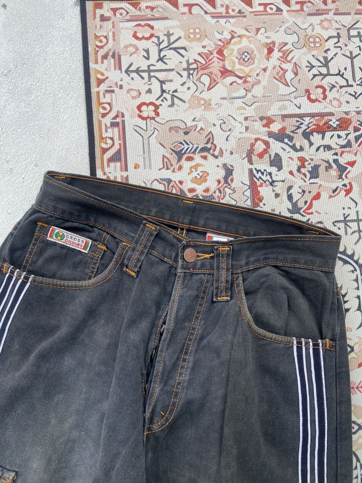 Cross Colours Vintage 90s CROSS COLOURS Cargo Jnco hip hop style jeans Size US 28 / EU 44 - 4 Thumbnail