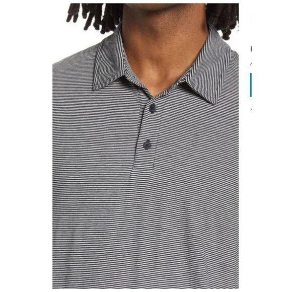 Vince Vince Mens Blue Striped Short Sleeve Layer Collared Button P Size US XL / EU 56 / 4 - 12 Thumbnail