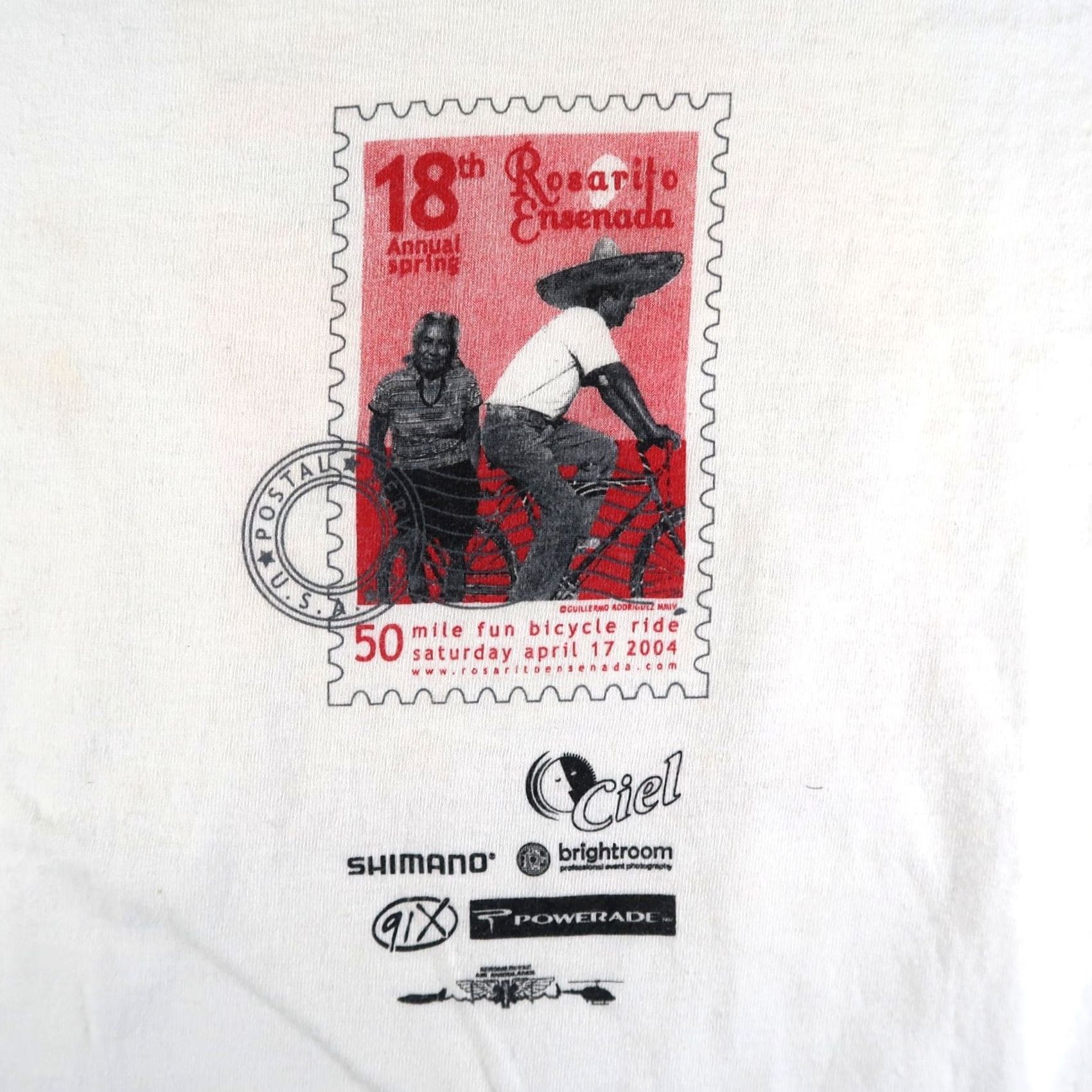 Gildan Vintage 2004 Cycling Graphic T Rosarito Ensenada Mexico Biking T Shirt Sz L Mens White Graphic Tee 1990s Sportswear/Beach Size US L / EU 52-54 / 3 - 3 Thumbnail