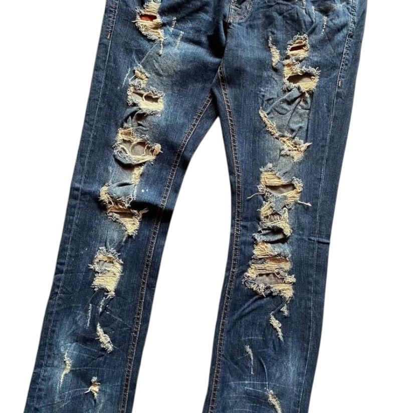 Beauty Beast Buckaroo Vintage Heavy-Distressed Denim Jeans Size US 35 - 3 Thumbnail
