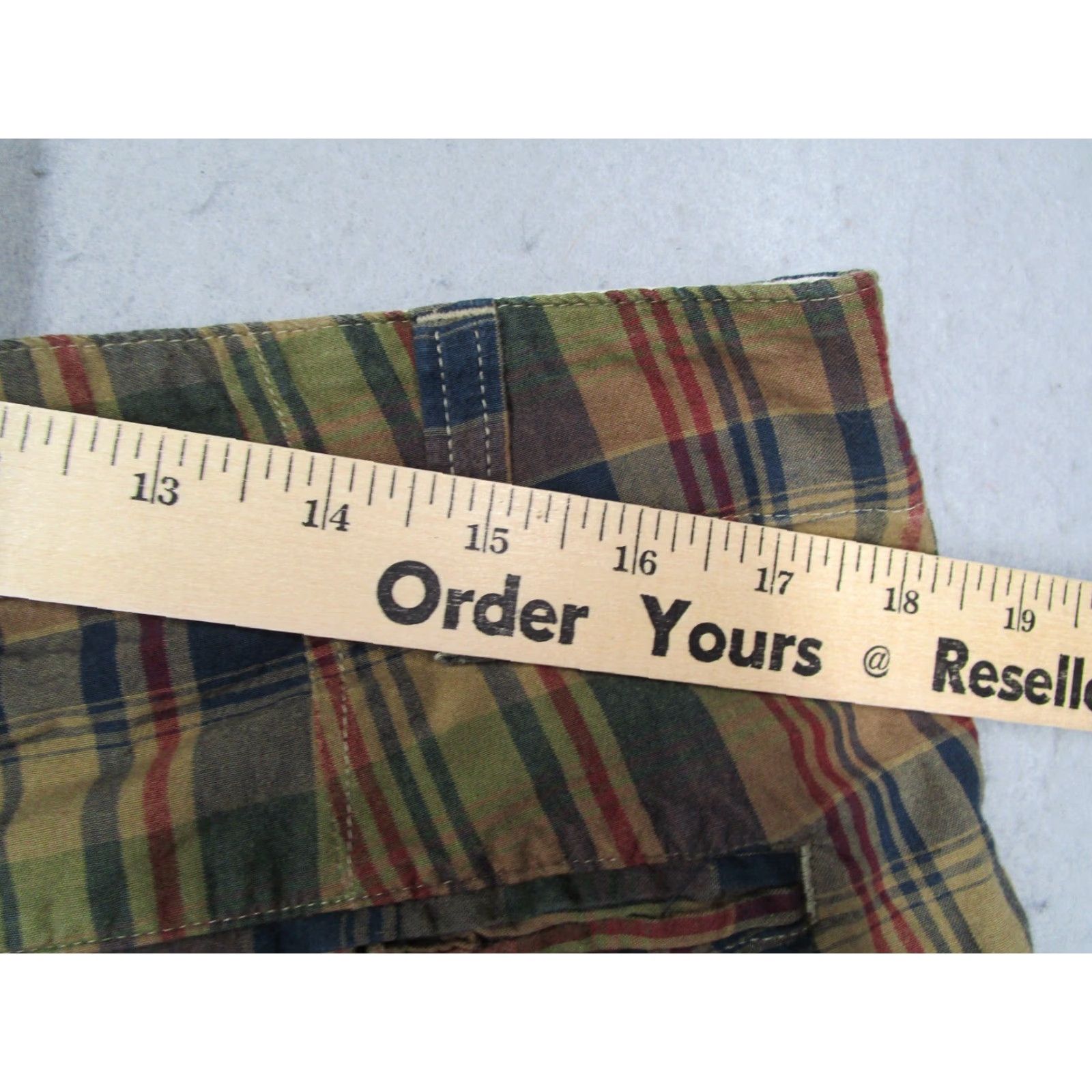 Polo Ralph Lauren Polo Jeans Ralph Lauren Shorts Mens 33 Green Plaid Chino Casual 90s Retro Beach City Gift Mens Size US XS / EU 42 / 0 - 5 Thumbnail