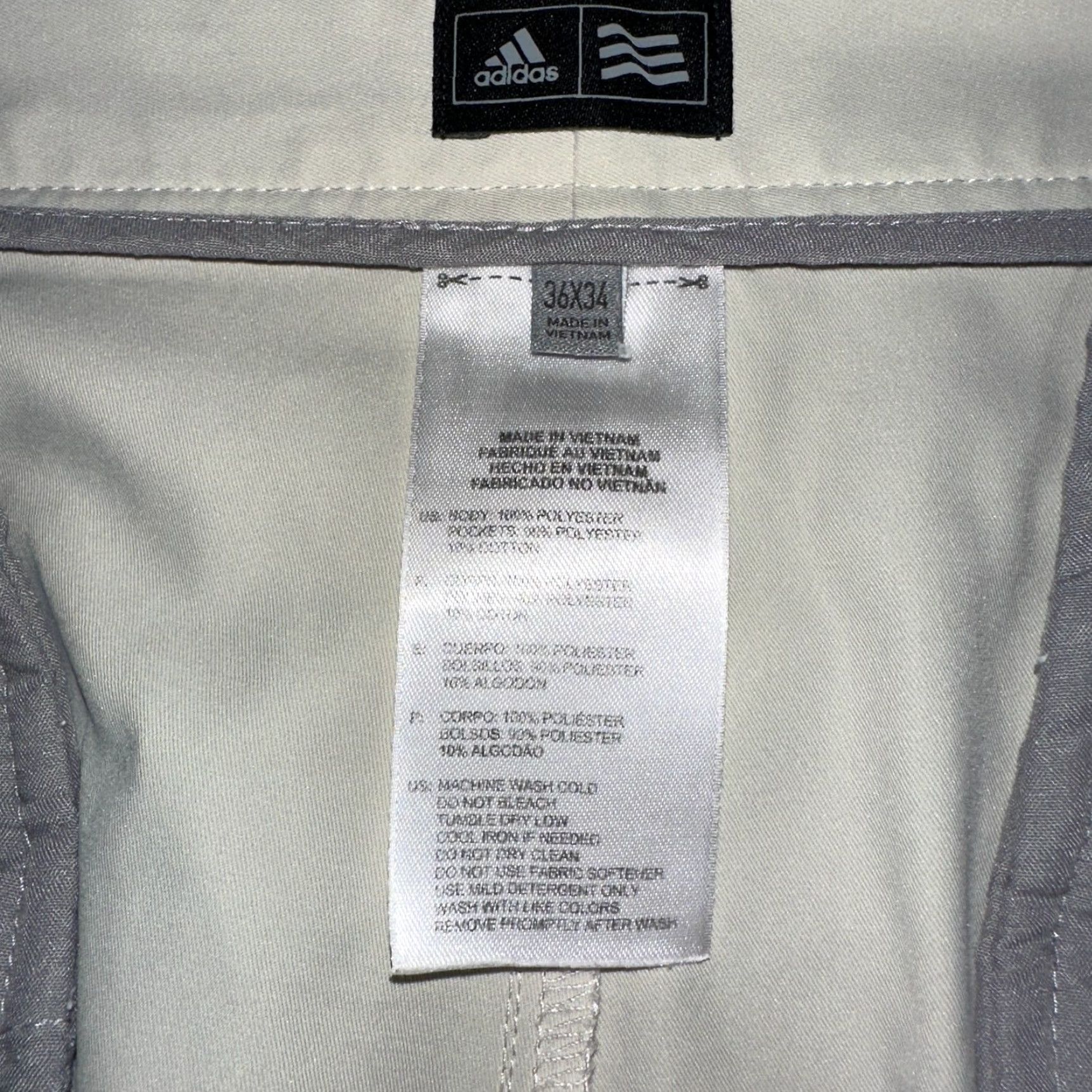 Adidas Adidas Pure Motion Pants Mens 36 Beige Straight Leg Pockets Logo B82626 Size US 36 / EU 52 - 4 Thumbnail
