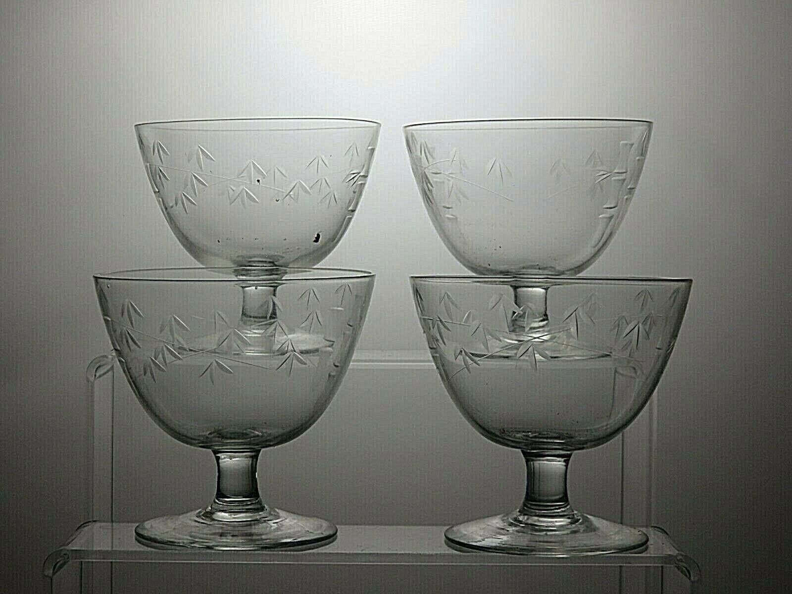 Other 4 x Etched Crystal Dessert Dishes Serving Footed bowls Size ONE SIZE - 1 Thumbnail