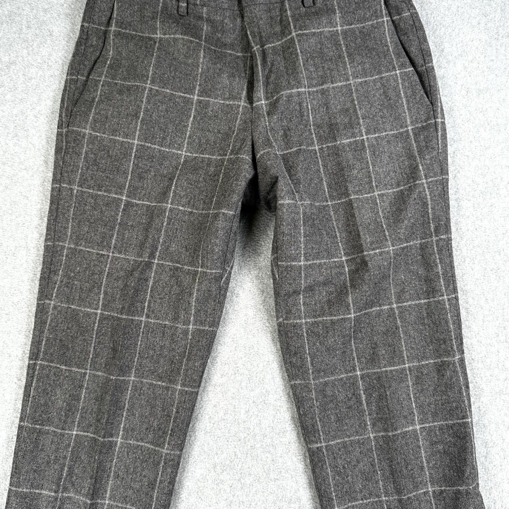 J.Crew J.Crew Ludlow Slim Dress Pants Mens 29x30 Gray Plaid Wool Lined Tapered Leg Size US 29 - 4 Thumbnail