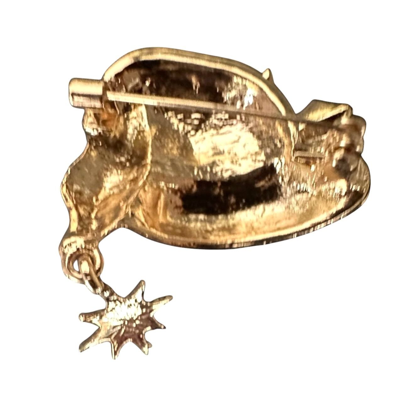 Handmade Santa Hat Brooch Pin Whimsical New Christmas Dangle Star Ho Size ONE SIZE - 10 Thumbnail