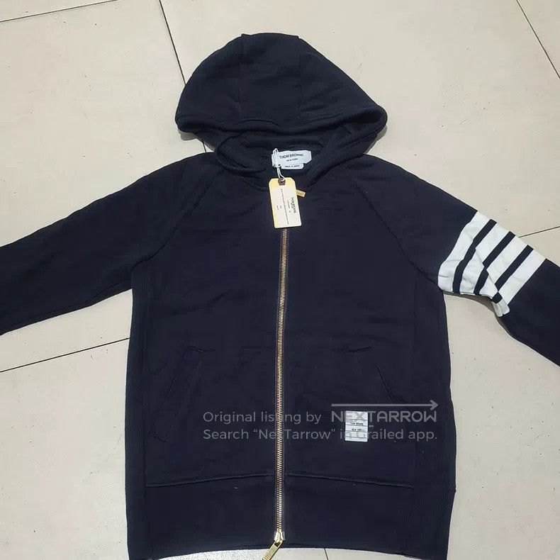 Thom Browne Thom Browne Gray Four Striped Zip-up Hoodie Size US S / EU 44-46 / 1 - 2 Thumbnail