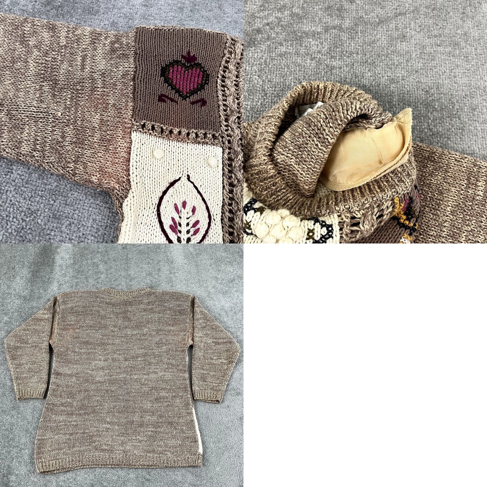 Vintage VINTAGE Jennifer Reed Women's Sweater Pullover Long Sleeve Crew Neck Floral Patchwork Brown Fall Winter Casual Girls Medium Size M / US 6-8 / IT 42-44 - 8 Thumbnail