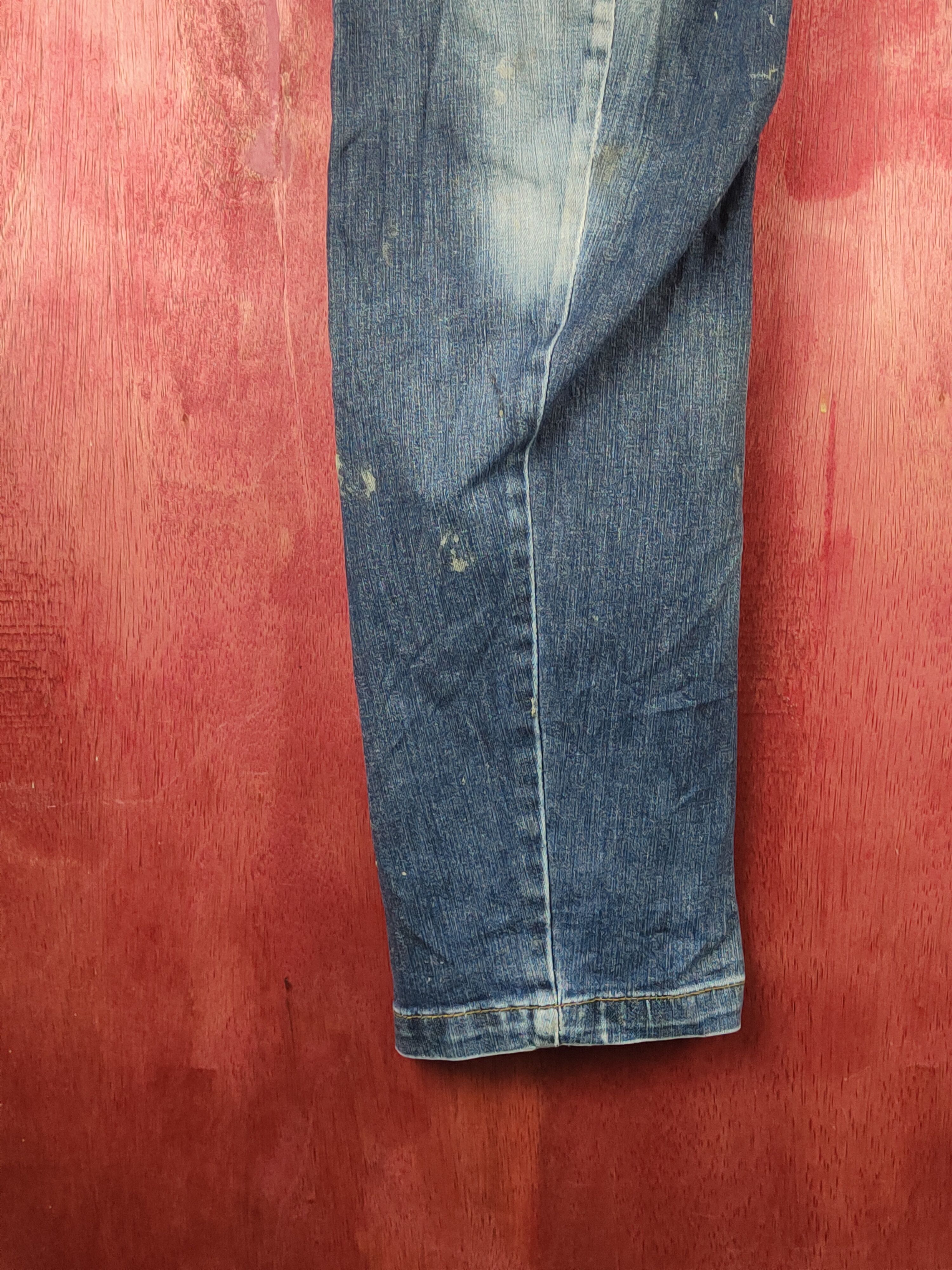 Japanese Brand Evenriver Dark Blue Faded Distressed Ripped Jeans #S2361 Size US 34 / EU 50 - 4 Thumbnail