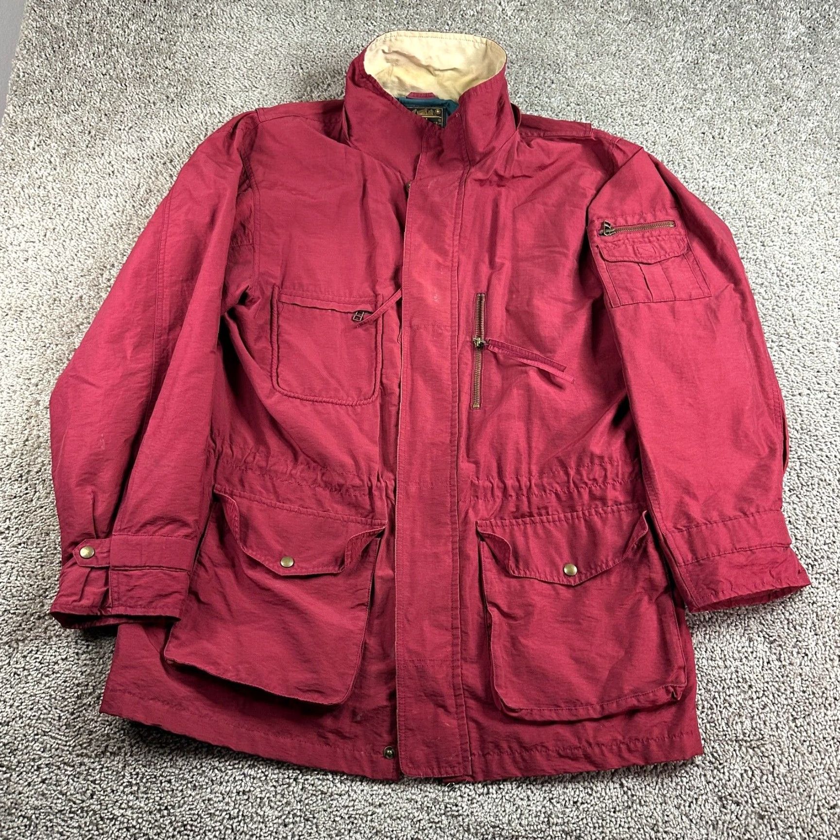 Eddie Bauer VINTAGE Eddie Bauer Jacket Mens Large Red Cotton Nylon Blend Utility Coat 90s Size US L / EU 52-54 / 3 - 2 Thumbnail