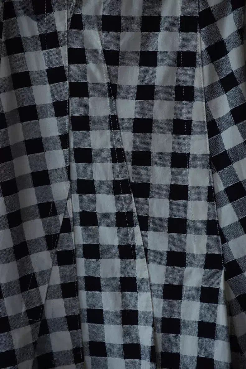 Comme des Garcons Comme Des Garcons size M Black and White Plaid Patchwork M Size 23" - 5 Thumbnail