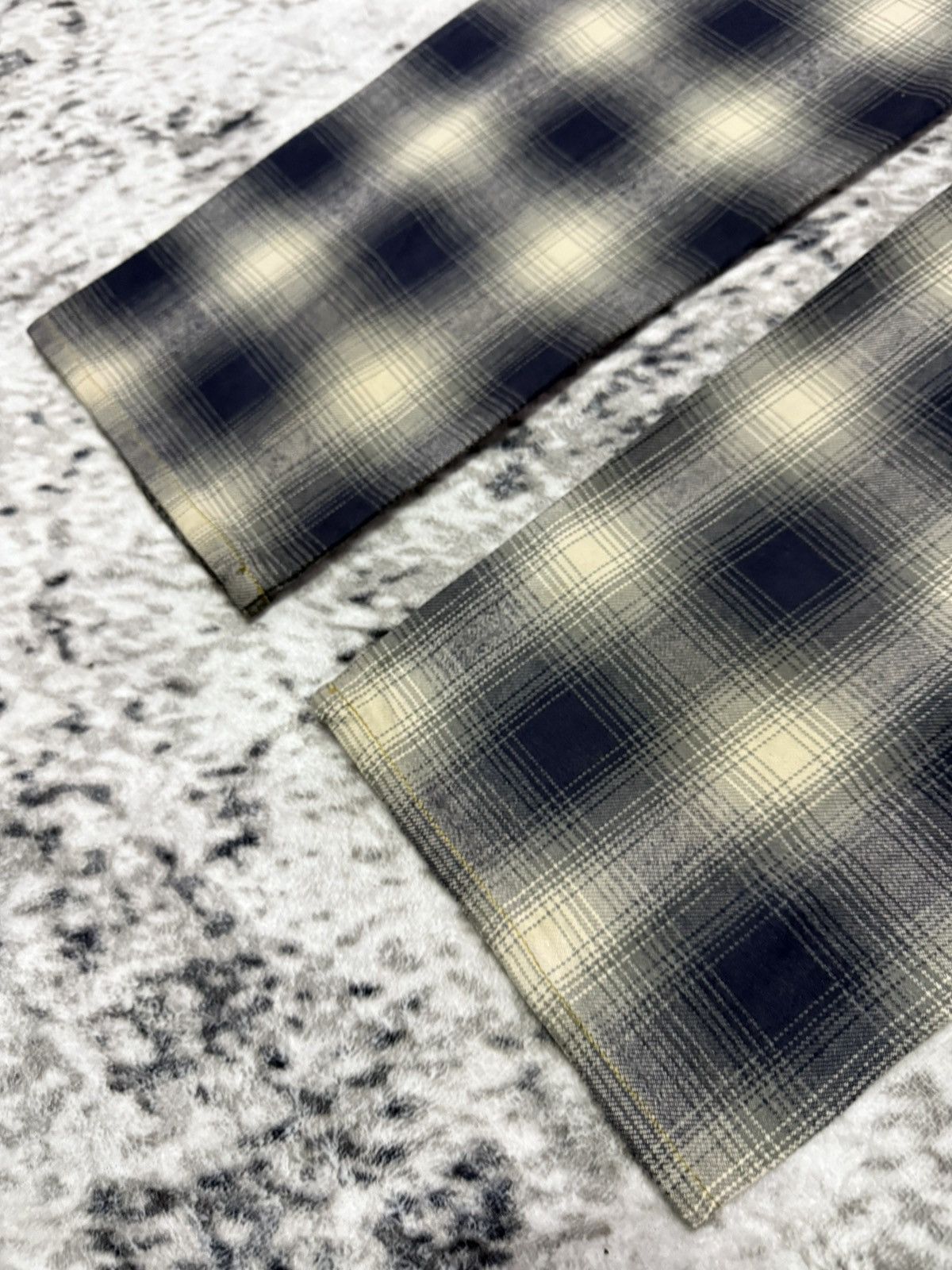 Junya Watanabe Kittle Japan Hybrid Shadow Plaid Overdyed Denim Loose jeans Size US 34 / EU 50 - 11 Thumbnail
