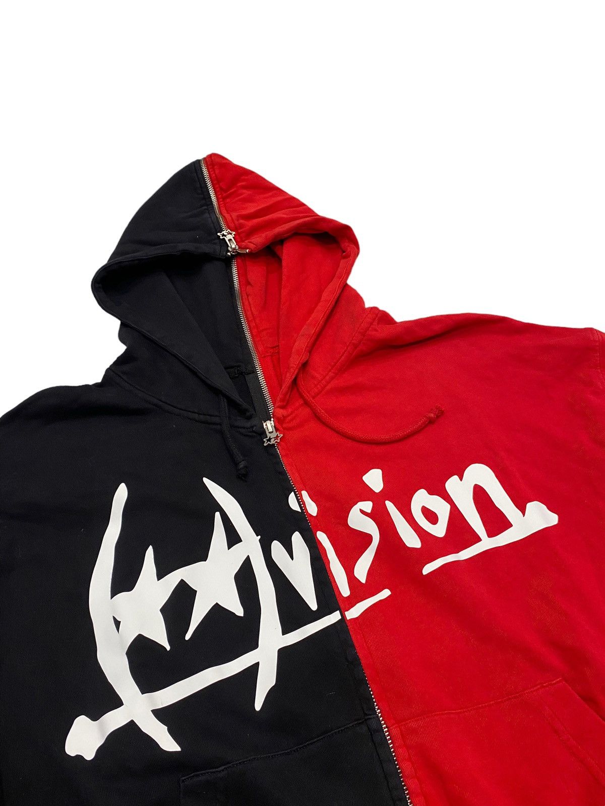 Designer (Di)vision Split Zip Up Spell Out Hoodie Sweatshirt Size US M / EU 48-50 / 2 - 3 Thumbnail