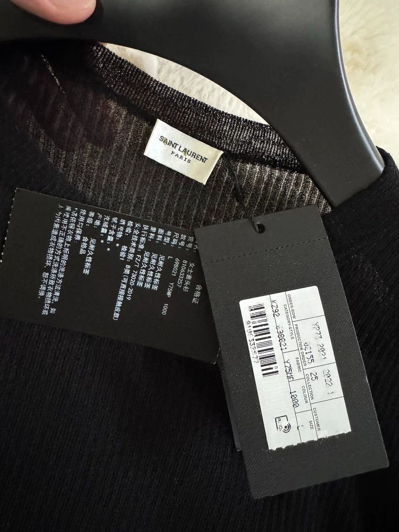 Saint Laurent Paris Saint laurent paris See-Through Undershirt long sleeves 250 Size L / US 10 / IT 46 - 2 Thumbnail