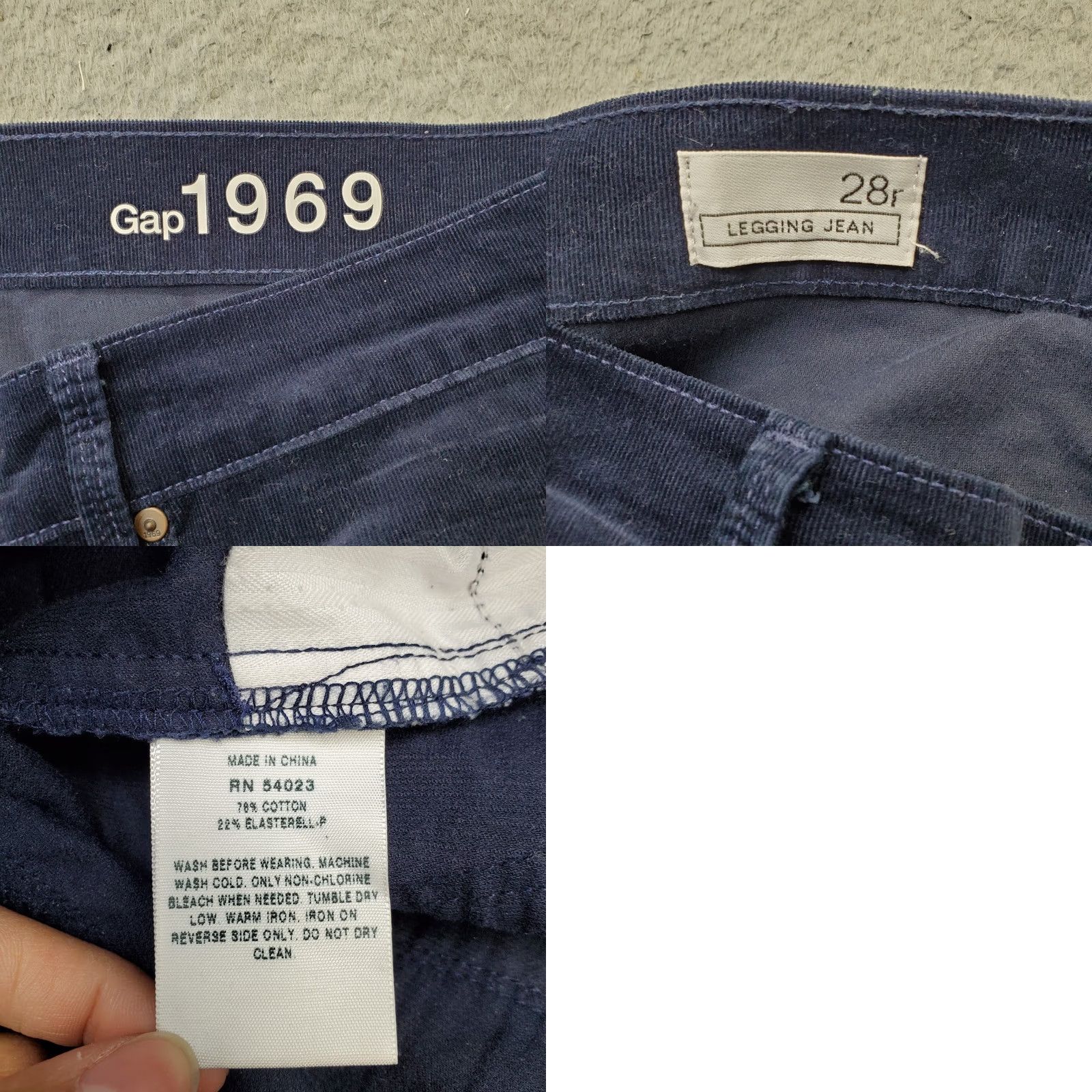 Gap Gap 1969 Legging Pants Womens Navy Corduroy Stretch Flat Front Skinny Size 28R Everyday Wear Mens? Size 28" / US 6 / IT 42 - 8 Thumbnail