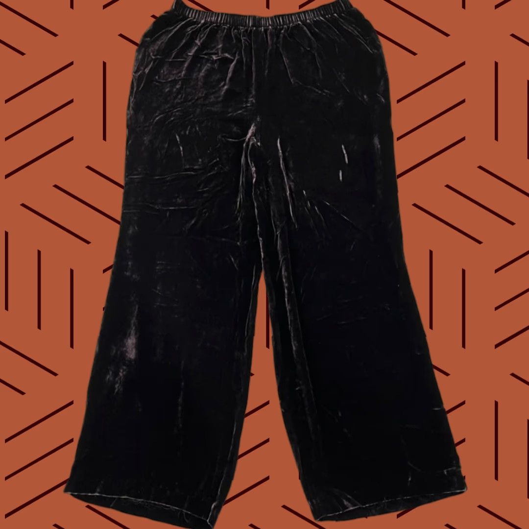 Eileen Fisher Pants Womens Medium Brown Velvet Ankle Maternity Elastic Lounge Pants Velvet Ankle Brown Womens M Medium Elastic Lounge