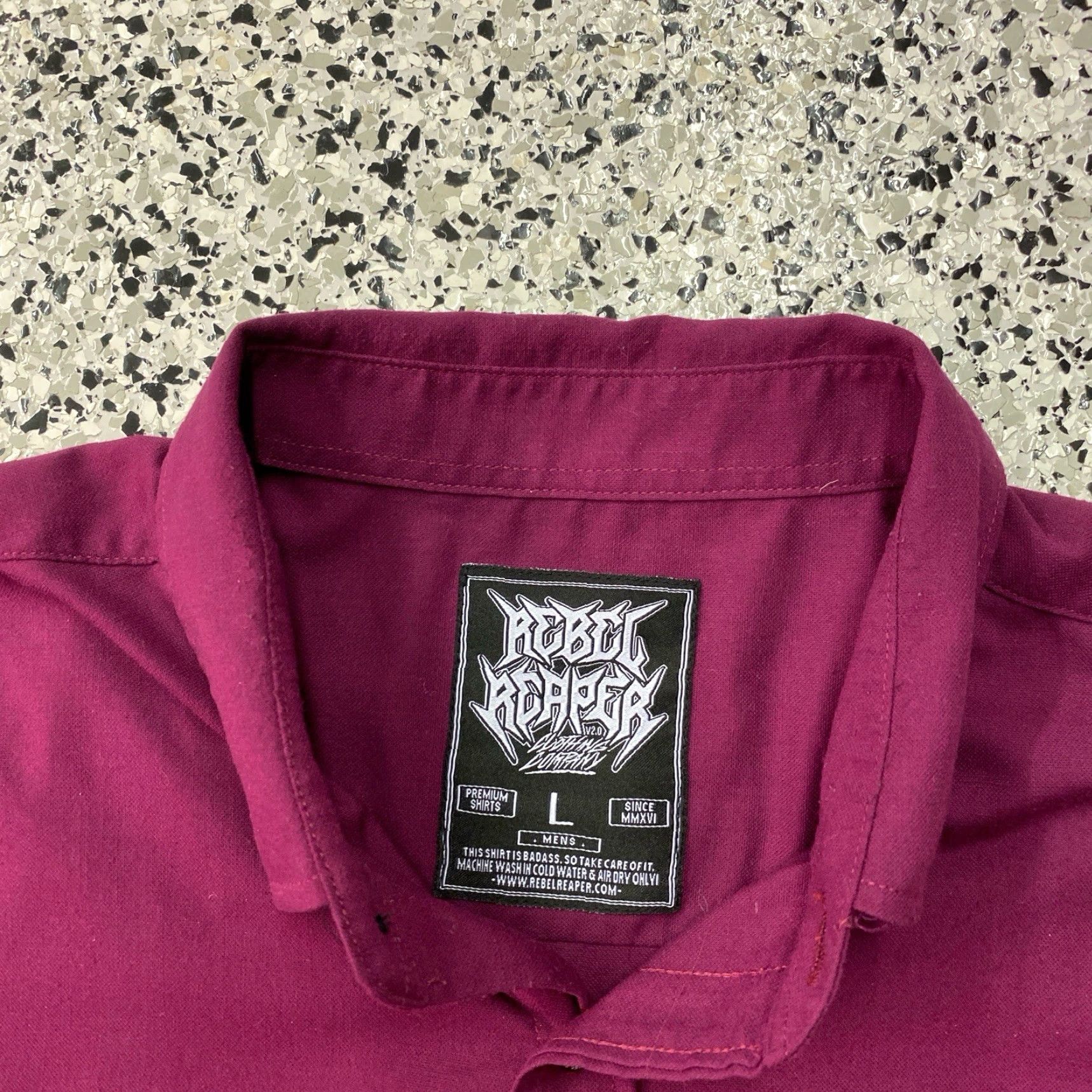Vintage Rebel Shirt Button-Up Short Sleeve Purple L Size US L / EU 52-54 / 3 - 2 Thumbnail