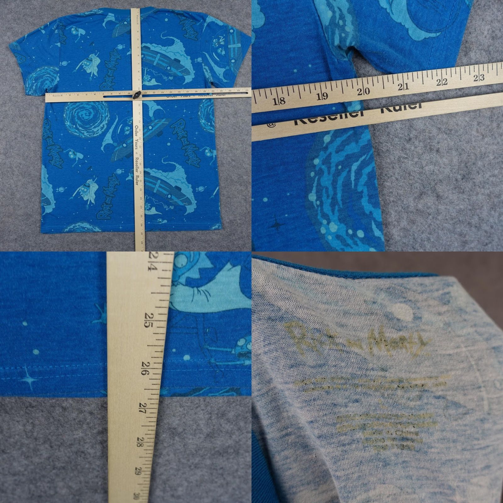 Gloverall Rick And Morty Shirt Mens Medium Blue Portal Rick Morty All Over Graphic Tee AOP Size US M / EU 48-50 / 2 - 8 Thumbnail