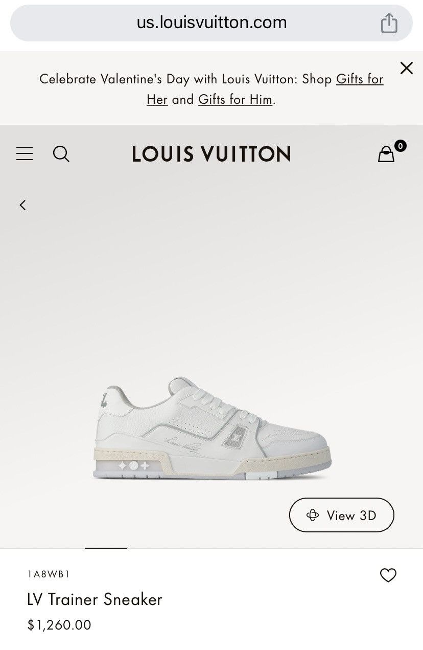 LV t rainer Louis Vuitton × Virgil Abloh LV Trainer White/Grey | Grailed