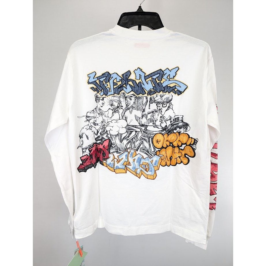 Off-White o1rshd1 Graff Pup Skate Long Sleeve T-Shirt in White Size US M / EU 48-50 / 2 - 14 Thumbnail