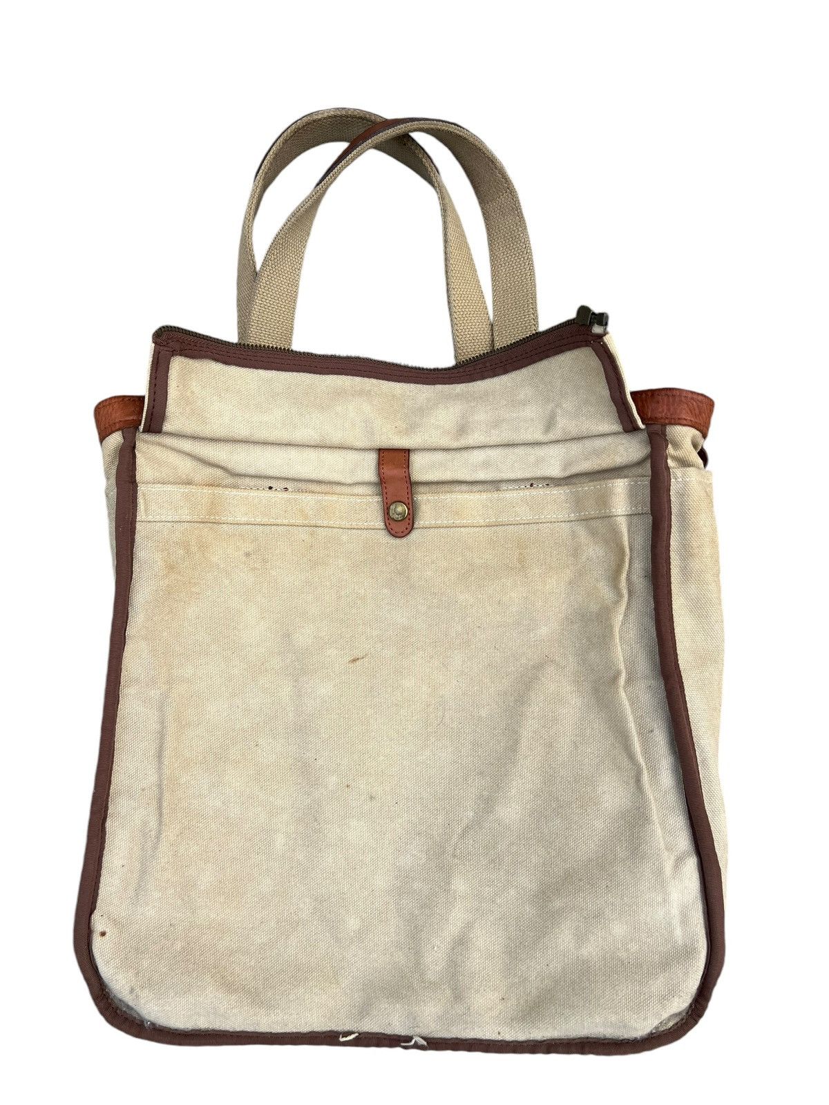 Leather Vintage Silver Lake Club Japan Dirty Muddy Canvas Tote Bag Size ONE SIZE - 20 Thumbnail