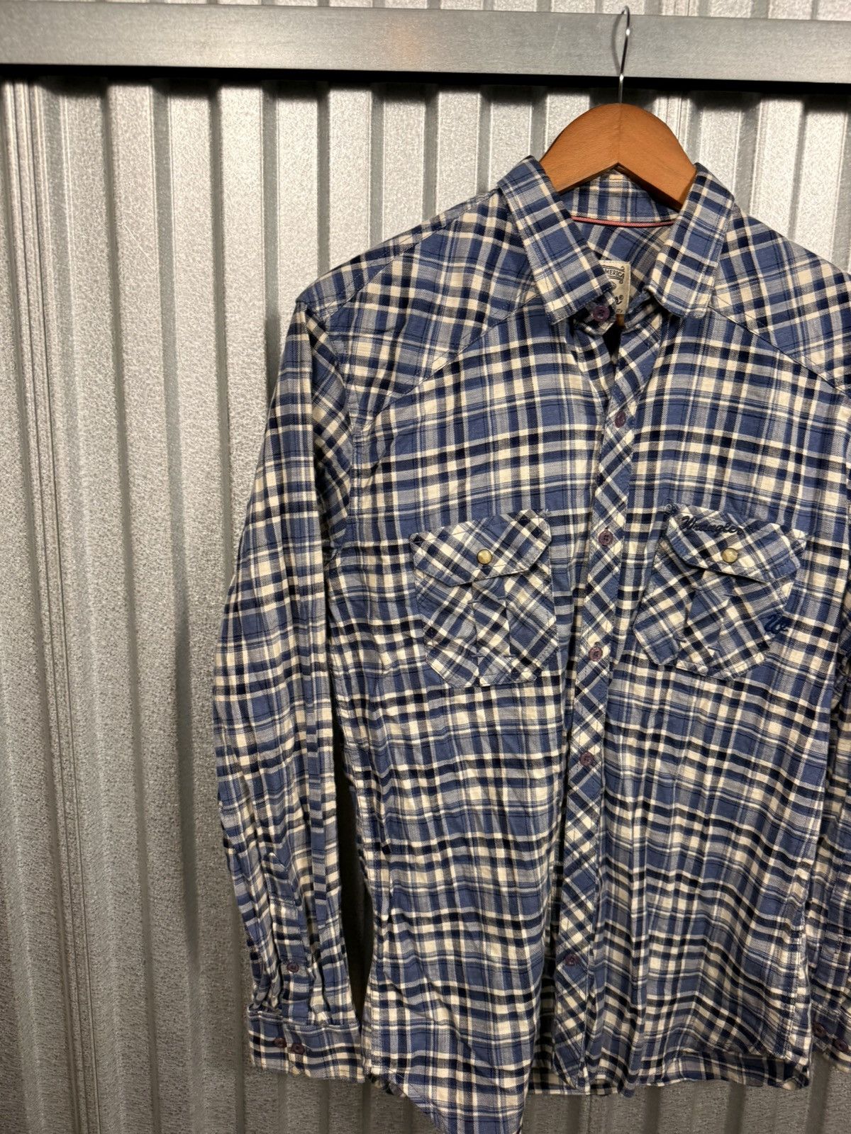 Wrangler Vintage Wrangler Western Plaid Button Up Cowboy usa Shirt Size US XL / EU 56 / 4 - 7 Thumbnail