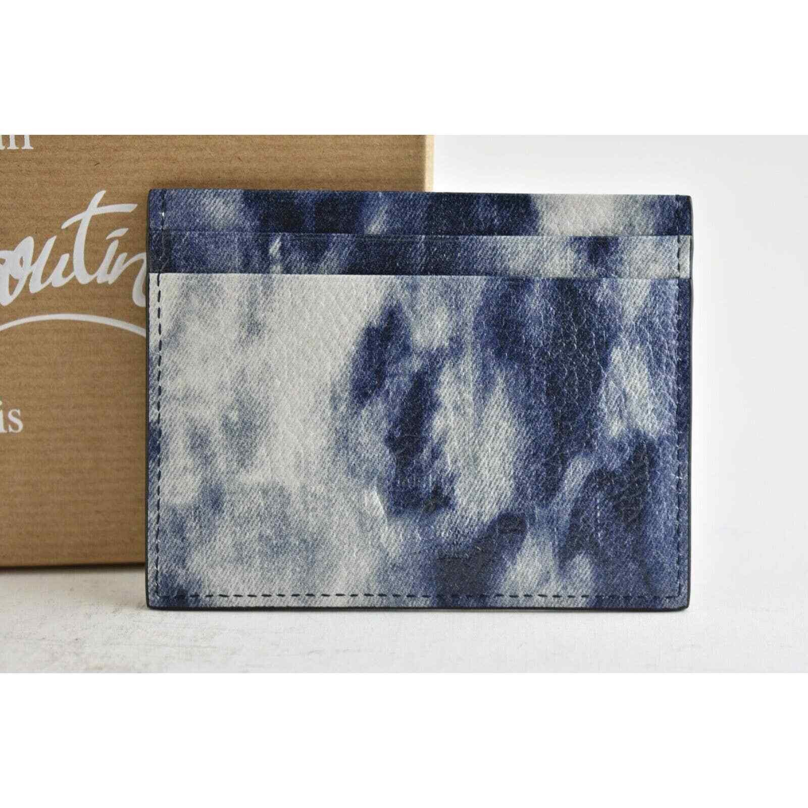 Christian Louboutin Christian Louboutin Denim Punk Spike Card Holder Wallet Size ONE SIZE - 6 Thumbnail