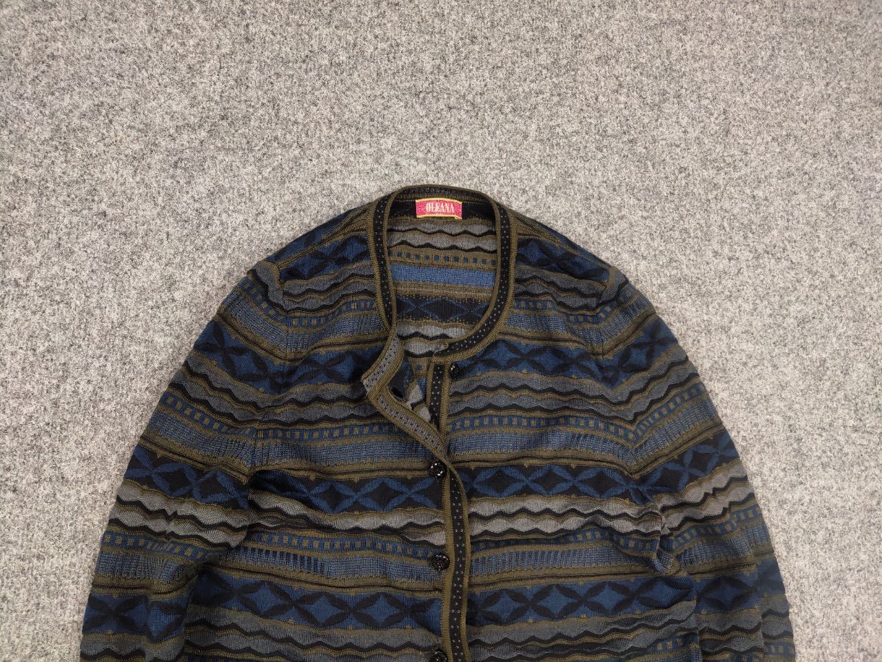 Vintage Oleana Ytre Arna Norway Dark Wool Art Button Knit Cardigan Size S / US 4 / IT 40 - 4 Thumbnail