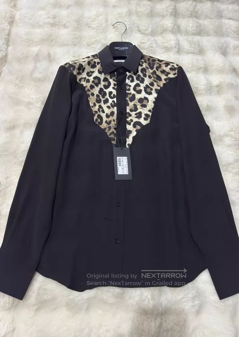 Saint Laurent Paris Saint Laurent Paris Size 38 Leopard Print Silk Shirt i Size US S / EU 44-46 / 1 - 1 Thumbnail