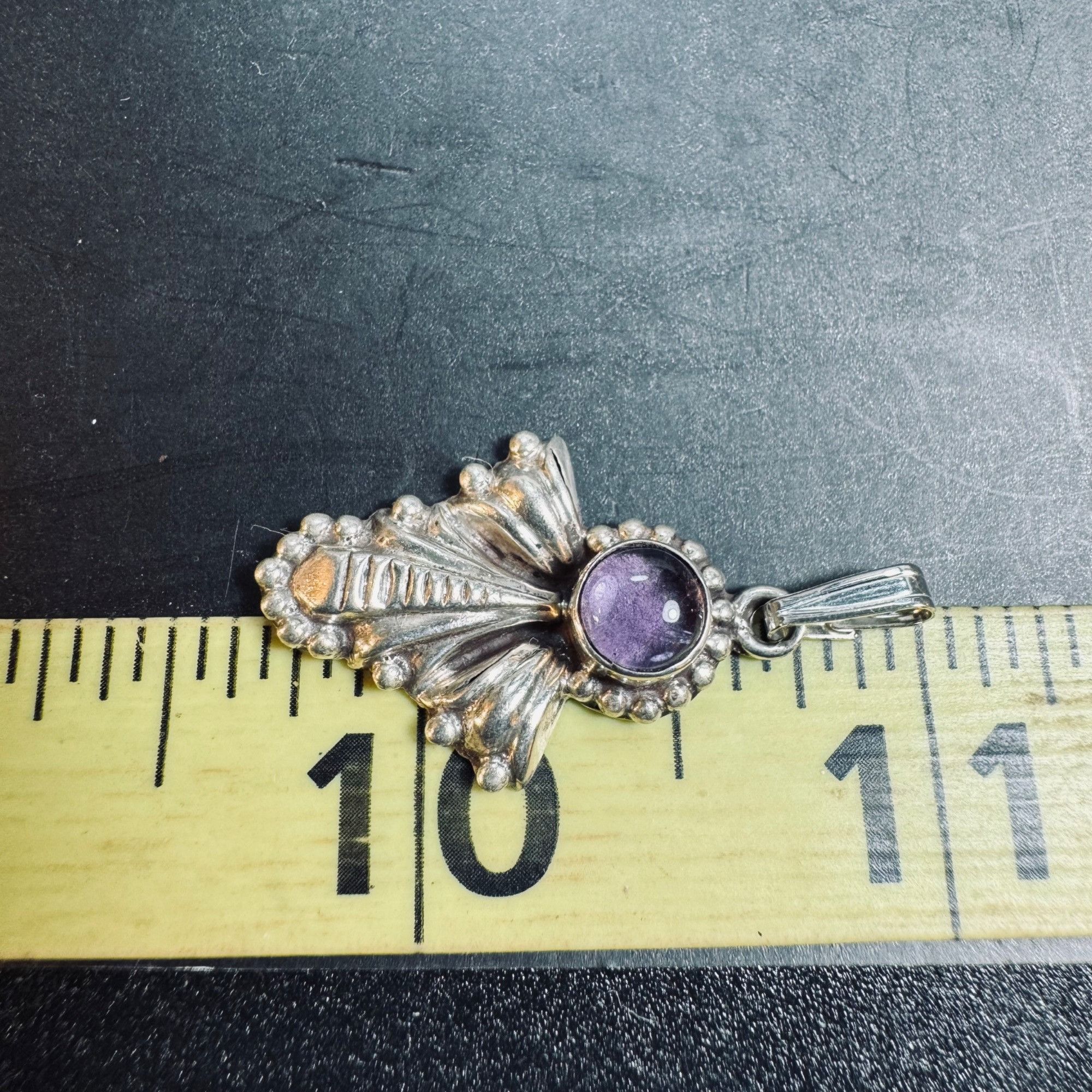 Other VTG Sterling Silver 925 Amethyst Bezel Set Beaded Border Boh Size ONE SIZE - 4 Thumbnail