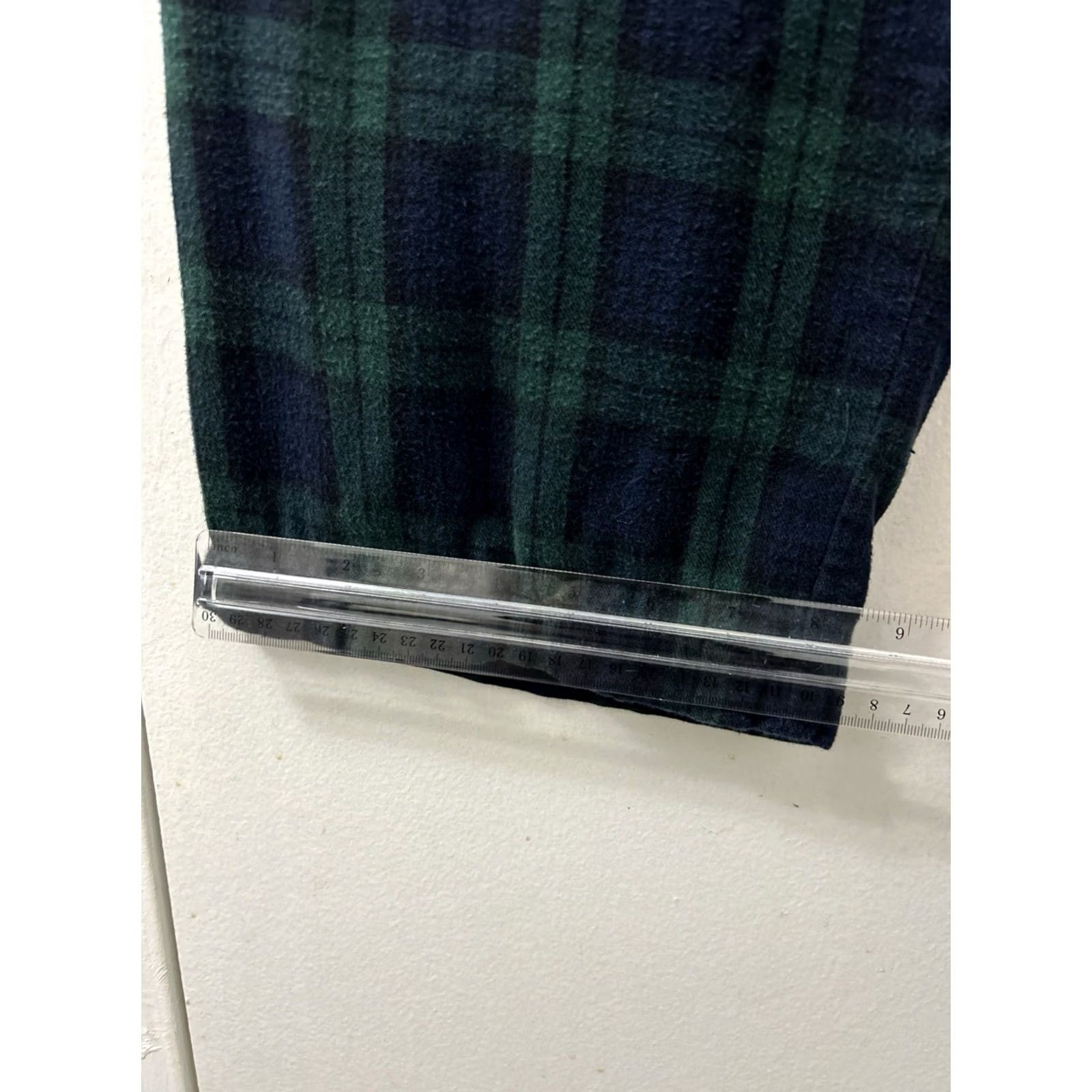 Vintage LL Bean Black Watch Plaid Flannel Fleece Lined Lounge Pants Navy Mens M 298144 Size US 31 - 4 Thumbnail
