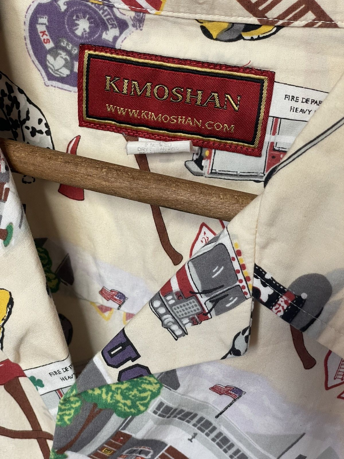 Vintage KIMOSHAN MEN’S FIREMAN COTTON BUTTON SHORT SLEEVE SHIRT Size US XL / EU 56 / 4 - 13 Thumbnail