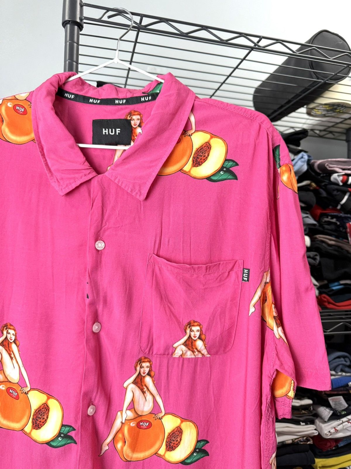 Huf Huf Sexy Naked Girl Printed Crazy Shirt Size US XL / EU 56 / 4 - 2 Thumbnail