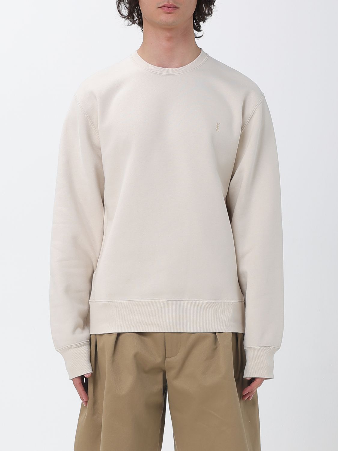 Saint Laurent Paris Saint Laurent Sweatshirt Men Cream Size US L / EU 52-54 / 3 - 1 Thumbnail
