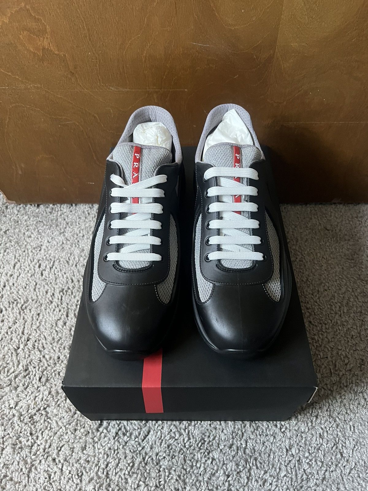 image of Prada Rubber American Cup Shoes in Black, Men's (Size 11)