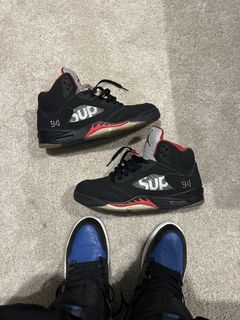 Jordan 5 hot sale supreme black