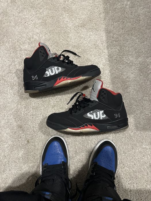 Supreme Supreme x Air Jordan 5 Retro Black Grailed