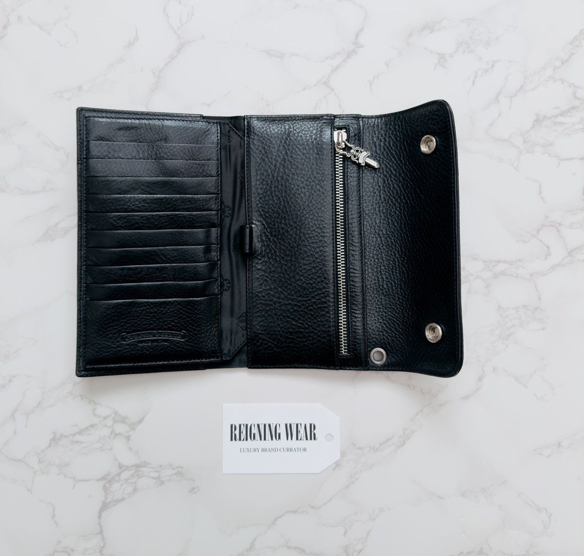 Chrome Hearts Chrome Hearts Wave Leather Wallet with Dagger Size ONE SIZE - 3 Thumbnail