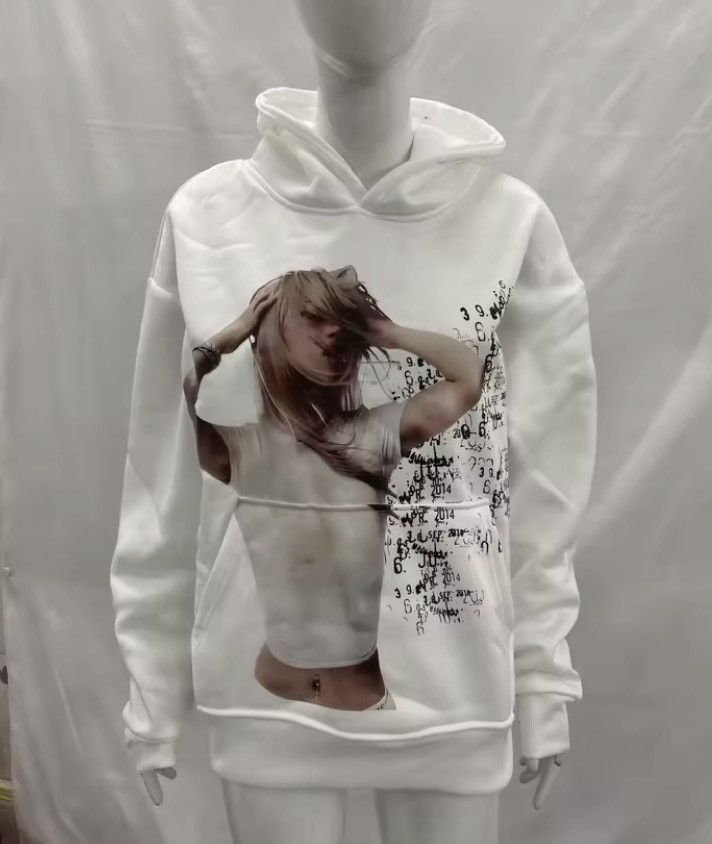 Other Y2K Grunge Graphic Hoodie White Abstract Cyber Pullover Size US S / EU 44-46 / 1 - 2 Thumbnail