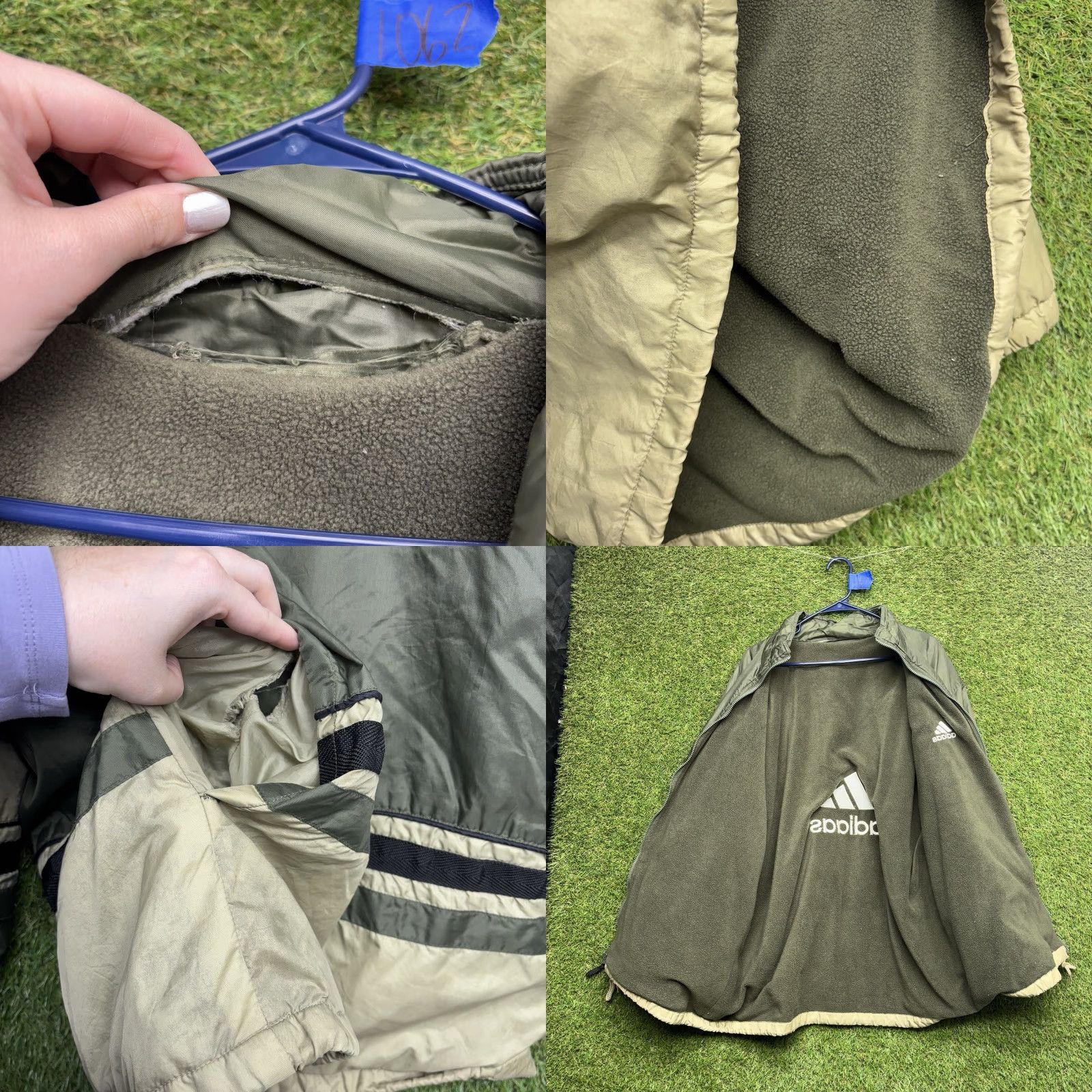 Adidas VINTAGE adidas Track Jacket Mens 2XL Windbreaker Reversible Fleece Green Zip Up Jacket Size US XXL / EU 58 / 5 - 8 Thumbnail